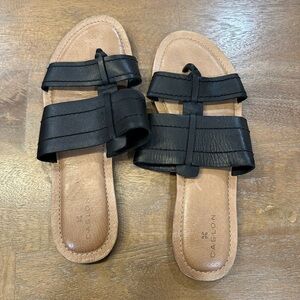 Caslon Mateo Slide Sandal Size 9.5 Black Leather